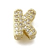 Brass Micro Pave Cubic Zirconia Letter Multi-Strand Links KK-D295-32G-11-1