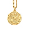 Brass Clear Cubic Zirconia Curb Chain Constellation Pendant Medal Necklaces for Women LS-NJEW-U010-01G-12-1