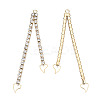 Brass Pave Crystal Rhinestone Chain with Heart Big Pendants KK-N216-419-03LG-1