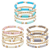 3 Sets 3 Colors Polymer Clay Heishi Surfer Stretch Bracelets Set BJEW-AN0001-30-1