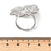 Adjustable 304 Stainless Steel Open Cuff Ring Components X-STAS-P403-01G-P-3
