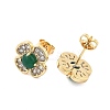 Brass Micro Pave Clear Cubic Zirconia Stud Earrings EJEW-G415-02E-G-2