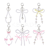 6Pcs Acrylic & Alloy & Plastic Keychain KEYC-PH01538-7