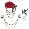 3Pcs 3 Styles Gothic Style Alloy Rhinestone Hanging Chain Brooches JEWB-GA0001-46-1