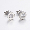 304 Stainless Steel Stud Earrings EJEW-H357-05P-1