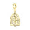 Brass Micro Pave Cubic Zirconia Saint European Dangle Charms KK-D325-27G-06-1