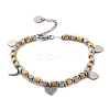 Punk Style 304 Stainless Steel Column Link Charm Bracelets for Women BJEW-C089-14GP-4