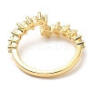 Rack Plating Brass Finger Rings with Cubic Zirconia for Women RJEW-A018-02G-2