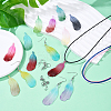 DIY Acrylic Feather Pendant Waxed Cotton Cord Necklace & Earring Making Kits DIY-YW0011-53-2