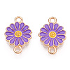 Zinc Alloy Enamel Sunflower Connector Charms ENAM-E011-01KCG-07-3
