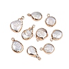 Electroplated Natural Keshi Pearl Teardrop Pendants PEAR-S018-02K-01-1