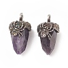Natural Amethyst Pendants G-C051-03F-2
