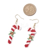 5 Pairs 304 Stainless Steel Glass Seed Beads Christmas Theme Dangle Earrings EJEW-MZ00527-6