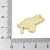 Brass Micro Pave Clear Cubic Zirconia & Natural White Shell Venezuela Map Connector Charms KK-Z098-13G-3