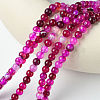 Natural Striped Agate/Banded Agate Bead Strands G-K166-13-6mm-03-2
