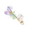 Handmade Glass Seed Beaded and Acylic Butterfly Pendant Decorations Sets HJEW-MZ00259-02-4