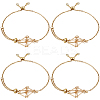 6Pcs Adjustable Brass Macrame Pouch Bracelet Making for Stone Holder AJEW-SC0003-69G-1
