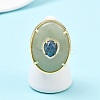 Natural Green Aventurine & Apatite Oval Cuff Rings G-P599-01G-02-1