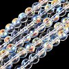 Electroplate Transparent Glass Beads Strands EGLA-Q132-4MM-A20-1