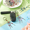 20Pcs 10 Colors Woven Net/Web Glass Pearl Keychain KEYC-TAC00044-6