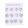 Cubic Zirconia Stud Earrings EJEW-G267-04P-1
