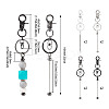 8Pcs 4 Colors Alloy Beadable Bar Keychain for DIY Crafts Jewelry Making KEYC-TA0001-36-4