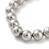Adjustable Brass Round Beaded Slider Bracelets BJEW-D039-31C-P-2