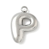 304 Stainless Steel Initial Pendants STAS-S186-12P-P-1