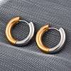 Two Tone 304 Stainless Steel Hinged Hoop Earrings for Women LS-EJEW-A073-01B-2