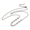 Brass Micro Pave Cubic Zirconia Heart Pendant Necklaces NJEW-B157-13P-4