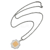 201 Stainless Steel Arabic Elements Flower Pendant Box Chain Necklaces LS-NJEW-D089-01P-01-2