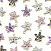 24Pcs 4 Colors Alloy Rhinestone Connector Charms ALRI-FS0001-13-3