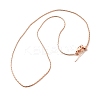 1mm Rack Plating Brass Boston Link Chain Adjustable Slider Necklaces for Women Men MAK-L044-37RG-1