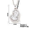 Elegant and Unique Style Brass & Glass Lock Collar Heart Pendant Necklaces for Women FN1868-1-1