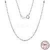 Rhodium Plated 925 Sterling Silver Dapped Chain Necklace NJEW-I124-100-4