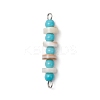 Synthetic Turquoise Round & Natural Freshwater Shell Disc Beaded Connector Charms PALLOY-JF03987-01-1