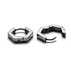 Tarnish Resistant 304 Stainless Steel Hexagon Huggie Hoop Earrings STAS-H156-03B-P-3
