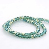 Half Rainbow Plated Faceted Rondelle Glass Beads Strands GLAA-A024B-HR13-2