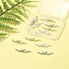 12Pcs 6 Colors Alloy & Glass Butterfly Connector Charms FIND-FS0004-08-9