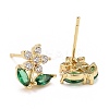 Cubic Zirconia Flower of Life Stud Earrings X-EJEW-G288-22G-2