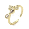 Rack Plating Brass Micro Pave Cubic Zirconia Finger Ring RJEW-C072-33E-G-1
