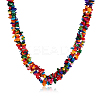 Vintage Shell Chips Beaded Necklaces NJEW-BB16519-B-1