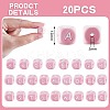 20Pcs Pink Cube Letter Silicone Beads 12x12x12mm Square Dice Alphabet Beads with 2mm Hole Spacer Loose Letter Beads for Bracelet Necklace Jewelry Making JX435L-2