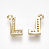 Brass Cubic Zirconia Charms X-KK-S348-330L-2