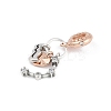 Brass Pendants with Cubic Zirconia European Beads KK-Q015-01A-2