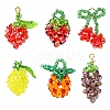 6Pcs Glass Pendants PALLOY-CJ00139-1