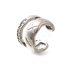 Brass Clear Cubic Zirconia Cuff Earrings EJEW-Q025-03B-P-2