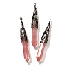 Cherry Quartz Glass Pointed Big Pendants LS-G-P560-02R-07-1