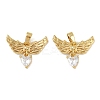 Brass Micro Pave Cubic Zirconia Pendants KK-F908-02G-01-1