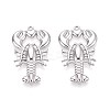 304 Stainless Steel Lobster with Heart Pendants STAS-T067-26P-1